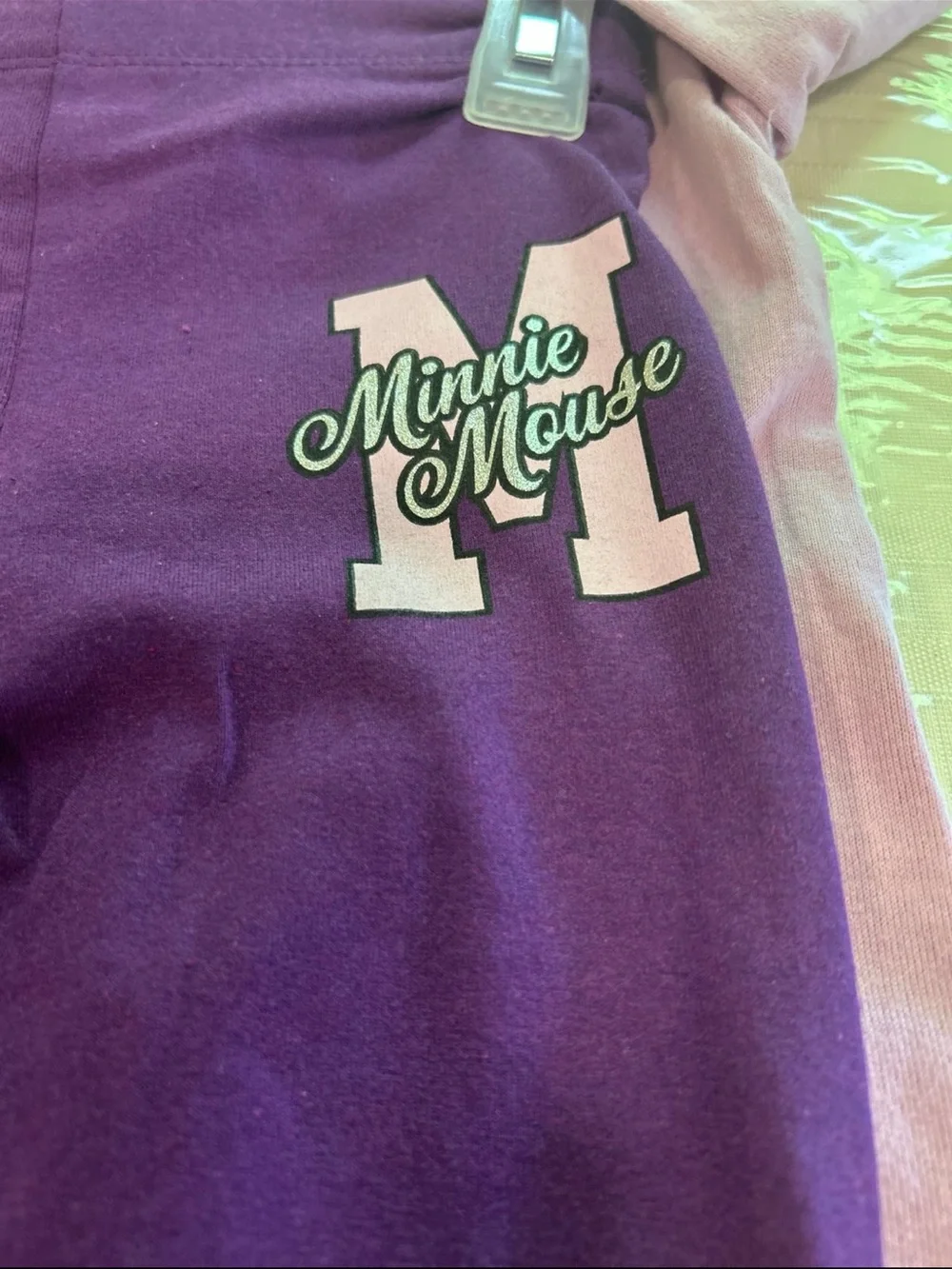 Disney Girls' Minnie Mouse Lavender Top & Purple Pants Pajama Set